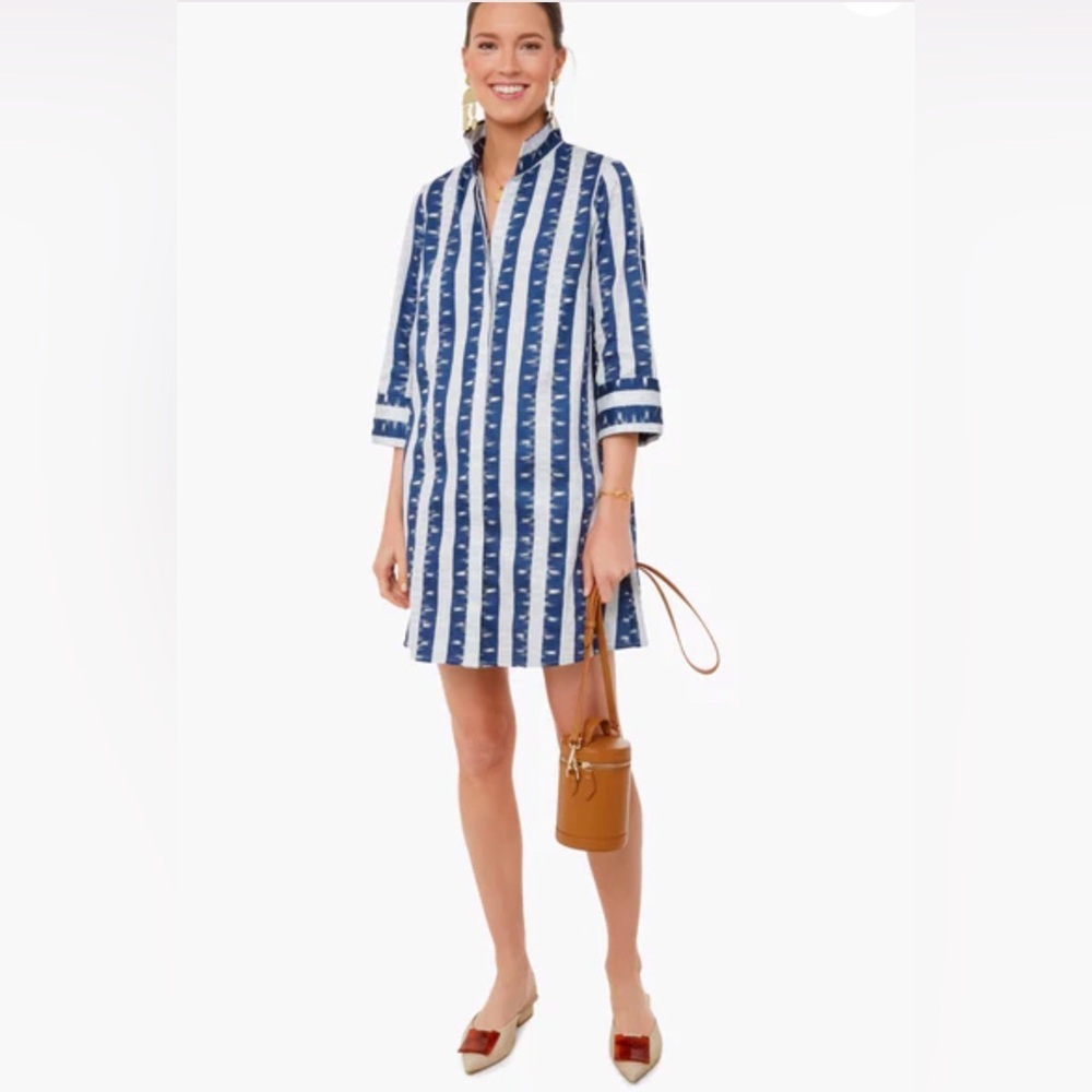 NWT! Tuckernuck Stillwater Blue and White Striped Charlie Dress Size Small